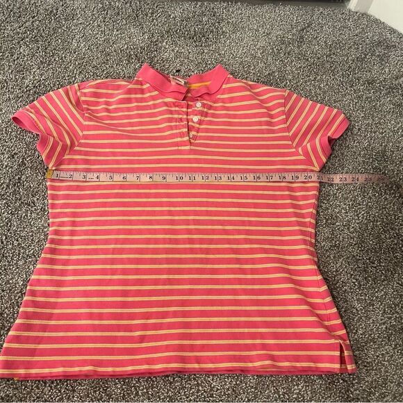 Vintage Disney Stripe Polo Size XL Pink and Gold - Picture 9 of 10
